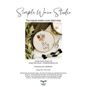 Subversive Middle Finger Female Women Wildflowers - Cross Stitch Pattern